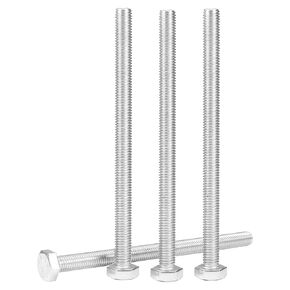 Yinpecly 5 Pcs M10 Hex Bolts M10-1.5 x 150mm Hex Head Screw Bolt 304 Stainless Steel M10-1.5mm Hexagon Bolts Hex Head Screws, Metric Machine Fully Thread, Bright Finish