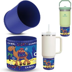 Silicone Boots for Stanley Quencher H2.0 40 30 OZ, 3D Cute Camel Patterns Protective Bottom Covers Sleeve, Protector for Stanley Cup Sports Water Bottle Bottom 2.85-2.9 Inches Cover Accessories