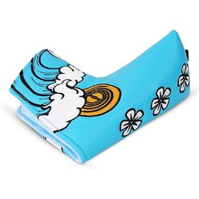 Putter Headcover, Blade Putter Cover Magnetic Blue Sea Wave Golf Putter Head Cover