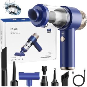 Cordless Car Vacuum Cleaner - 16000Pa Hand Held Vacuum Cordless Rechargeable 120W Power Strong Suction Blowing Rechargeable Handheld Mini Vacuum for Vehicle, Home, Office, Keyboard