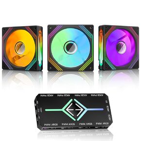 140mm ARGB Case Fan,Infinity Mirror Light Effect Design Cooling Fan, 140mm CPU PWM Fan