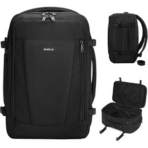 ECOHUB Travel Backpack 18x14x8 Spirit Airlines Personal Item Bag Carry On Backpack 13 Pockets Large Work Casual Daypack for men Airline Approved Waterproof Gym Backpack with Charging Port, Light Grey
