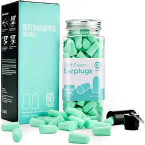 𝟑𝟖𝐝𝐁 Ultra Soft Ear Plug for Sleeping, 120 PCs High Noise Cancelling Earplug with Aluminum Case, Industrial-Grade Hearing Protection Earplug for Snoring/Working/Studying/Side Sleeper, Slow Rebound
