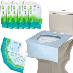 60 Pack Toilet Seat Covers Disposable,24 * 16 inches-XL Size, Portable Toilet Seat Cover, Individually Packaged, Suitable for Travel, Hospitals, Hotels, Public Restrooms (Blue, 60pack)