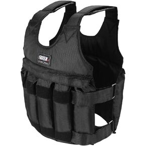 Weighted Vest for Men Workout - Adjustable Weight Vests 20lbs/ 30lbs/ 40lbs/ 50lbs/ 100lbs Max Loading 110lbs Workout Equipment for Training Running Jogging Cardio for Men Women Kids (Black Vest)