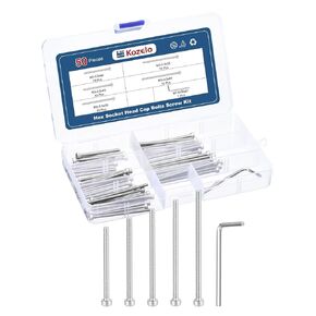 50pcs M3 Socket Head Cap Screws Bolts Nuts Assortment Kit - [M3x40/45/50/55/60mm] 304 Stainless Steel Allen Socket Drive for 3D Printer with Allen Wrench