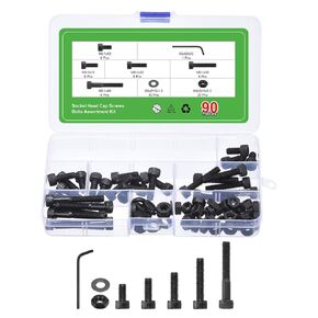 uxcell Hex Socket Bolt Kits (M6), Grade 12.9 Carbon Steel Hex Socket Drive Screws, Black