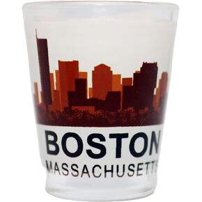 Boston Massachusetts Sunset Skyline Shot Glass