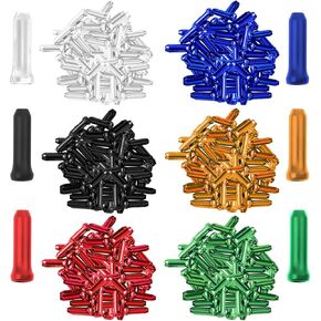 100pcs Multi-color cycling cap cable end tips, Alloy Mountain Bike Brake Caps, Cycling Cap Cable End Tips/ bike cable end cap for Road Mountain Bicycle, Various Types of Bike (0.47 X 0.17 X 0.07 Inch)