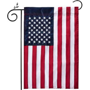 ROTERDON American Garden Flag 12.5 x 18 Inch, Made in USA, Embroidered Stars Outdoor 210D Nylon Double Sided USA Yard Flag