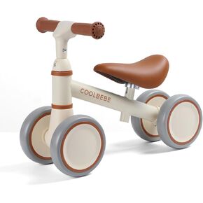 COOLBEBE Baby Balance Bike for 1 Year Old Boys Girls Gift, 2 Year Old Toddler Balance Bike with 4 Silent Wheels, One Year Old Birthday Gift Children for 12M-36M Pre-School
