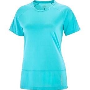 Salomon Women's Standard Cross Run SS TEE W-Peacock Blue S