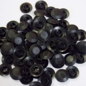 100 pcs Flush Mount Black Plastic Body and Sheet Metal Hole Plug Metal Plug Assortment Kit Assorted Set Replacement 3/8" Hole