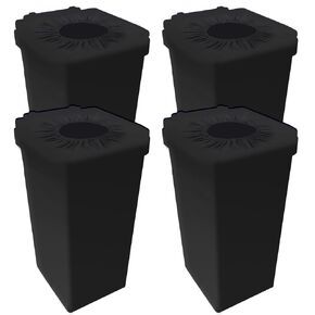 4 Pcs 23 Gallon Stretch Trash Can Covers Outdoor,Black Spandex Garbage Covers for Outdoors,Square Disposable Trash Cans for Parties Suitable for Wedding Party Kitchen Garden(Trash Can Not Included)