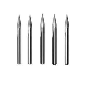 5pc 90 Degree 0.3mm tip Diameter CNC Wood Carving Router v Groove bit 1/8 inch Shank CNC Router bits Engraving CNC Straight bit for Woodworker