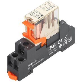 Power Relay RFT1CO012L, DC 12V Coil, 5 Pin 12A, SPDT 1NO 1NC, with LED Indicator Light and Plastic Clip Socket Base UL Certification (1)