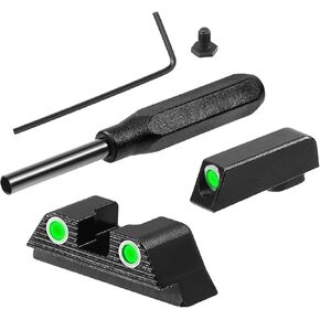 DEEPOWER Night Sight- 3 Dot High Visibility Handgun Sight with Tool Fits 17, 19, 22, 23, 24, 26 & 27