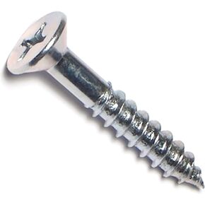 Hard-to-Find Fastener 1.5-Inch Phillips Head Flat Wood Screws, No. 14, 100-Piece, zinc