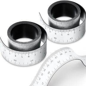 2 Pcs 39.37 Inch Magnetic Ruler Flexible Ruler with Both Inches and Centimeters Magnetic Ruler Tape Magnetic Measuring Tape, Suitable for Lathes, Workshops, Table Saws, Mills, Easy to Take