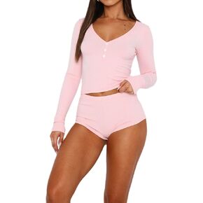 Yuemengxuan Women Workout 2 Piece Shorts Set Outfits Short Sleeve Slim Shirt Top High Waist Bodycon Shorts Active Tracksuits