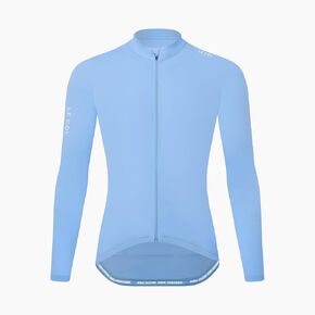 Men’s Pro Long Sleeve Jersey | Breathable Cycling Shirt | Rear Pockets, Force Lycra Construction, Zip Closure (US, Alpha, Small, Regular, Powder Blue)