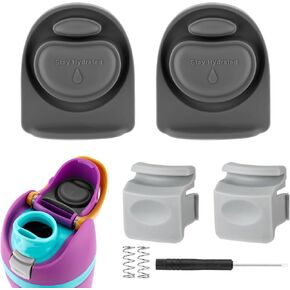 2pcs Bottle Button & Lid Replacement Stopper for Owala FreeSip 24/32oz, BPA-Free Silicone Water Bottle Stopper Push Button Switch Spring Replacement Parts for Owala 16/19/24/32/40oz Bottle Accessories
