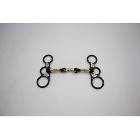 Juhua Horse Training Bit Western - 5" Copper Wire Wrapped Sweet Stainless Steel Mouth and Black Cheek with Hand Engraved Silver Leaves, Snaffle Bits for Horse