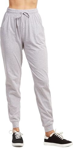 Sofra Wome's Jersey Cotton Jogger Pants with Side Pockets for Yoga Running Workout in Kuwait