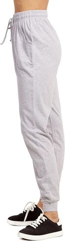 Sofra Wome's Jersey Cotton Jogger Pants with Side Pockets for Yoga Running Workout in Kuwait