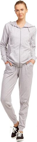 Sofra Wome's Jersey Cotton Jogger Pants with Side Pockets for Yoga Running Workout in Kuwait