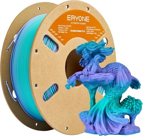 ERYONE Matte Gradient Rainbow 3D Printer PLA Filament 1.75 +/- 0.03mm, Matte Multicolor Filament PLA 1KG(2.2LBS) Spool, Dreamland (Blue Green Purple) in Saudi Arabia