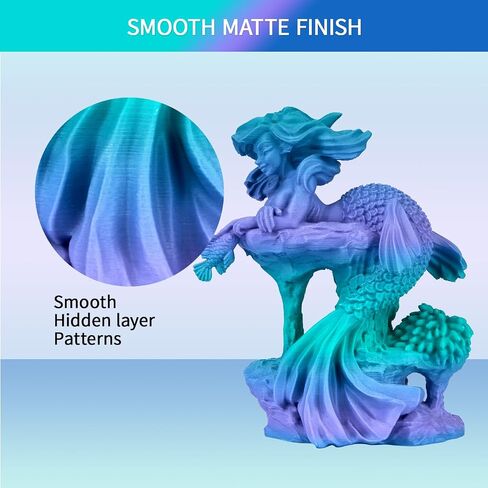 ERYONE Matte Gradient Rainbow 3D Printer PLA Filament 1.75 +/- 0.03mm, Matte Multicolor Filament PLA 1KG(2.2LBS) Spool, Dreamland (Blue Green Purple) in Saudi Arabia
