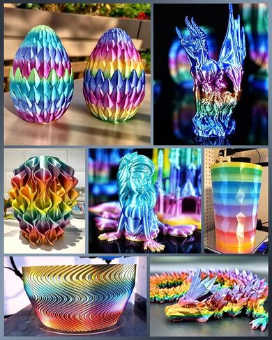 SUNLU Silk Rainbow PLA Filament، خيوط طابعة حريرية ثلاثية الأبعاد متعددة الألوان 1.75 مم +/- 0.02 مم، تغيير سريع للألوان كل 8 أمتار، 330 مترًا، 1 كجم/2.2 رطل، خيوط قوس قزح حريرية (أرجواني بنفسجي) in Kuwait