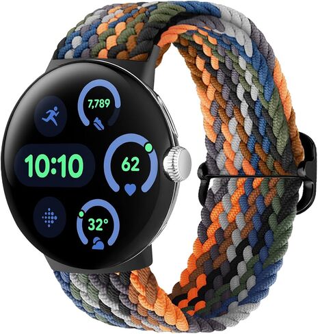 BlackPro 3 Pack Stretchy Braided Bands Compatible with Google Pixel Watch 3 45mm Band for Women Men - Upgraded Connecto Lugs - Adjustable Nylon Breathable Sport Straps for Pixel 3 Watch Band 45mm in Kuwait