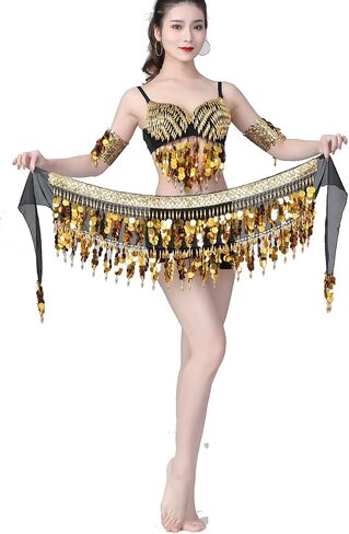 Women¡®s Film Gong Tassel Belly Dance Hip Scarf Belt Wrap Skirt for Rave Outfit in Saudi Arabia