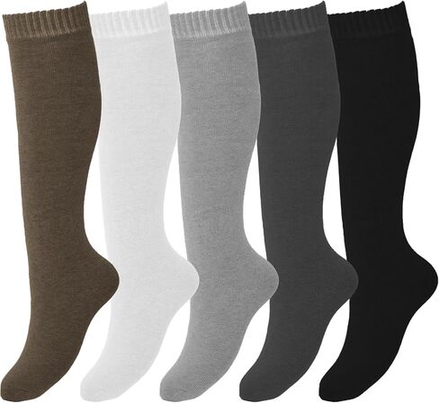5 Pairs Knee Warm High Socks for Women Cotton Winter Sock in Kuwait