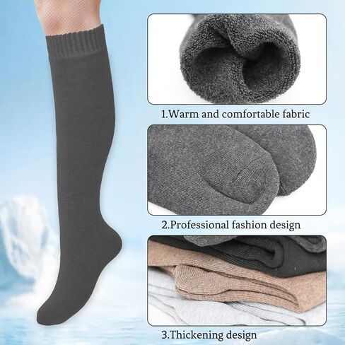 5 Pairs Knee Warm High Socks for Women Cotton Winter Sock in Kuwait