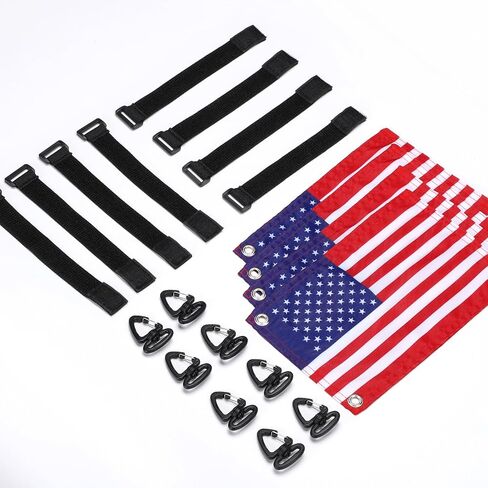 TOBWOLF 4 قطع أعلام عربة جولف صغيرة مقاس 15.24 سم × 22.86 سم، علم أمريكي صغير لعربة الجولف والقارب والدراجة، علم الجولف الأمريكي سهل التركيب مع دعامة حزام مطاطي، علم القارب الأمريكي من النايلون المتين للدراجة علم الولايات المتحدة الأمريكية in Kuwait