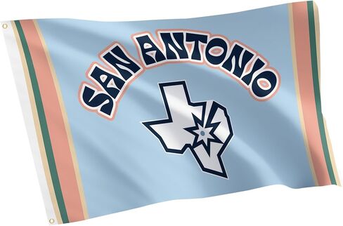 Desert Cactus San Antonio Spurs Flag NBA 100 ٪ بوليستر داخلي في الهواء الطلق 3x5 أقدام الرابطة الوطنية لكرة السلة. in Saudi Arabia