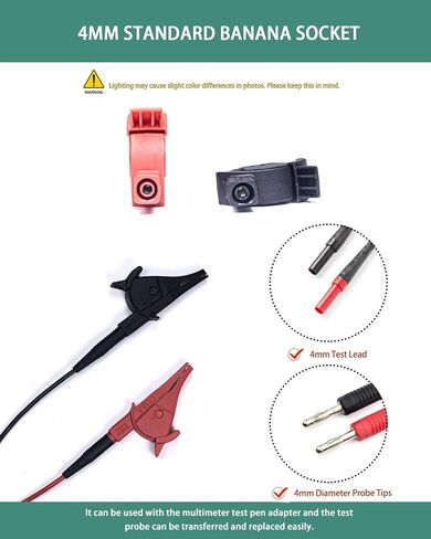 مشابك التمساح متعددة العدادات، مجموعة مشابك التمساح شديدة التحمل معزولة بالكامل بمقبس مقبس الموز 4 مم للاختبار الكهربائي in Kuwait