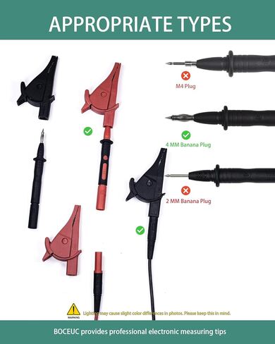 مشابك التمساح متعددة العدادات، مجموعة مشابك التمساح شديدة التحمل معزولة بالكامل بمقبس مقبس الموز 4 مم للاختبار الكهربائي in Kuwait