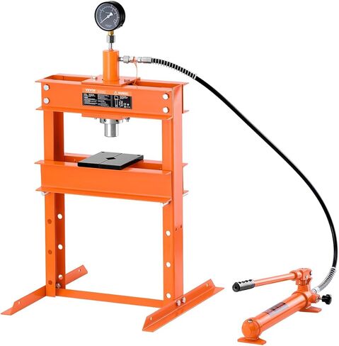 Vevor Hydraulic Shop Press ، 10 T H-Frame Shop Press مع لوحة الضغط وقاعدة على شكل H ، وضغط هيدروليكي قابل للتعديل على شكل حرف H مع صمام الإغاثة ، وتناسب الانحناء والاستقامة والختم in Saudi Arabia
