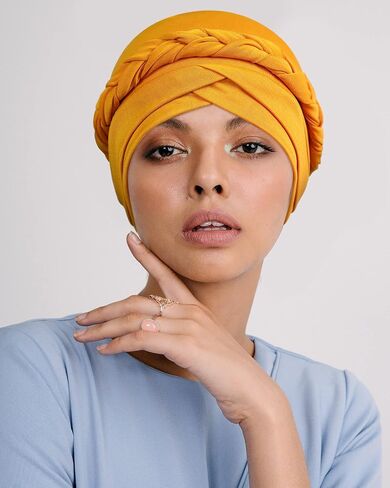 SATINIOR 4 Pieces African Women Turban Cap Head Wraps Beaded Headscarf Beanie Wrap in Saudi Arabia