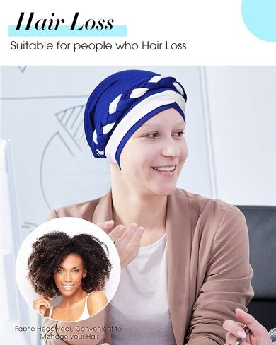 SATINIOR 4 Pieces African Women Turban Cap Head Wraps Beaded Headscarf Beanie Wrap in Saudi Arabia