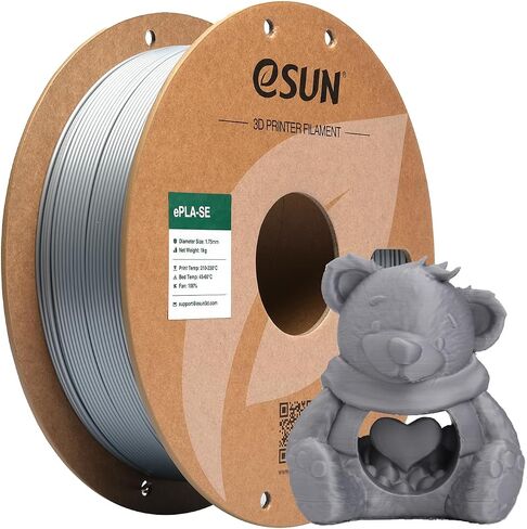 eSUN High Speed PLA Filament 1.75mm, 1KG Spool (2.2 LBS) Fast Printing 3D Printer PLA Filament,Designed for Fast Printing, Silver in Saudi Arabia