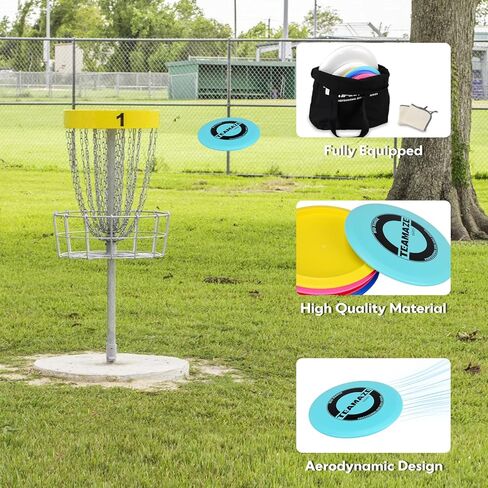 Disc Golf Set, Disc Golf Starter Set with Storage Bag Include 7 Discs(5 Pro, 2 Practice) &1 Mini Marker& 2 Towels for Beginner Professional Outdoor and Backyard in Kuwait