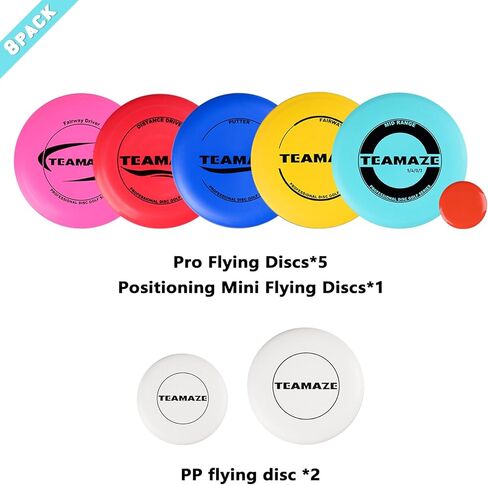 Disc Golf Set, Disc Golf Starter Set with Storage Bag Include 7 Discs(5 Pro, 2 Practice) &1 Mini Marker& 2 Towels for Beginner Professional Outdoor and Backyard in Kuwait