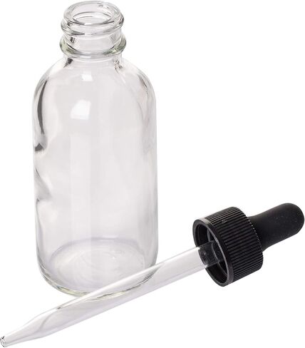 60ml (2oz) Clear Boston Round Bottle with Glass Eye Dropper, Pack of 6 in Saudi Arabia