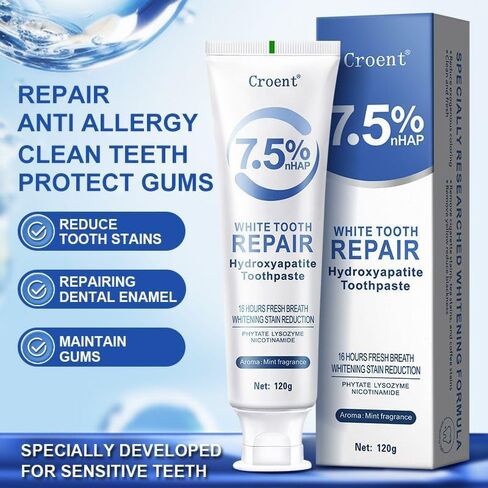 2 Pcs Hydroxyapatite Toothpastes,for Enamel Protection Soothing Sensitive Teeth Natural Mint Fresh Breath Fluoride-Free Toothpastes. in Saudi Arabia