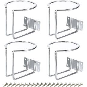 uxcell 4pcs Boat Ring Cup Holder Universal 3 Inch Wall Mounted Boat Cup Drink Holders with Screws for Boats, Marine, Trucks, RVs, Trailers, Yacht, Silver Tone